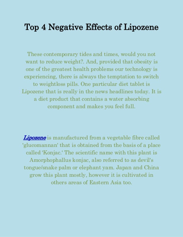 Top 4 Negative Effects of Lipozene