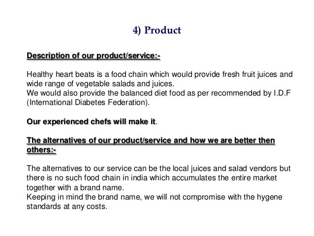 Business plan service or product line