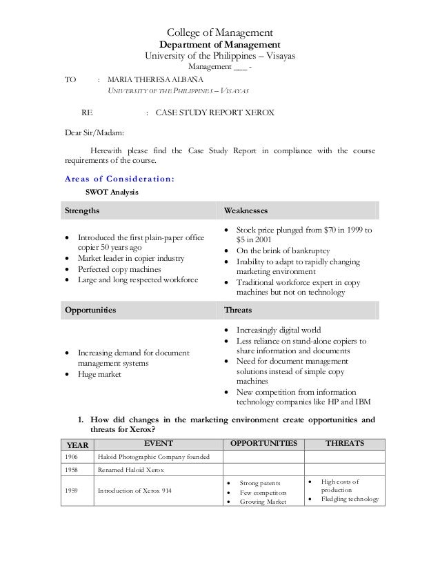 Sample case study analysis marketing management