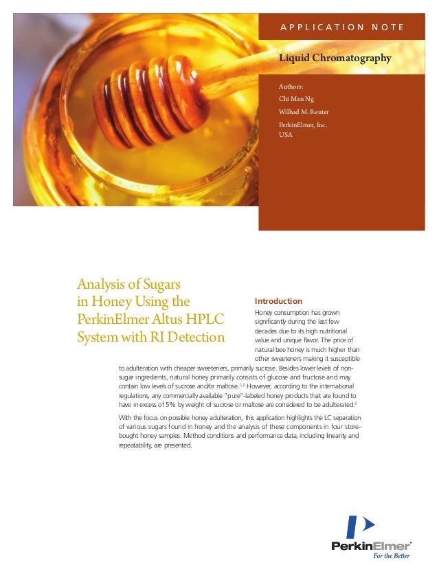 Analysis of Sugars in Honey Using the PerkinElmer Altus HPLC System w…