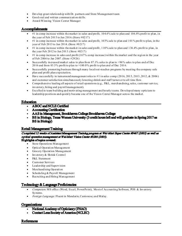 susan resume updated certified optician resume