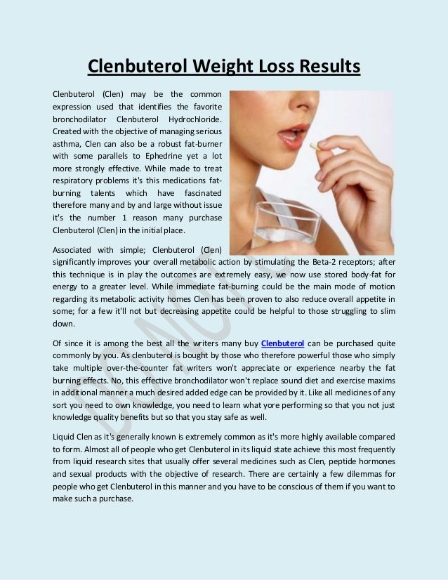 clenbuterol weight loss results