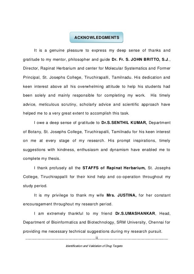 Acknowledgment phd thesis