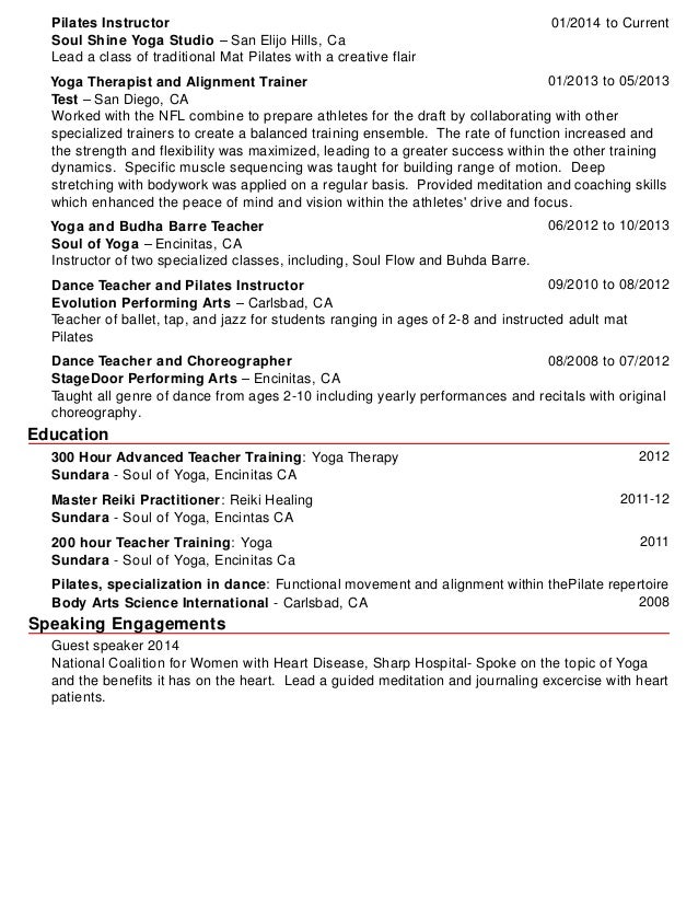 Pilates Instructor Resume Pilates Instructor Resume. 2