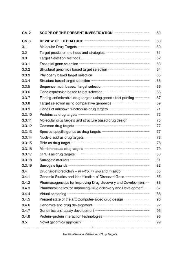 Master thesis table of contents
