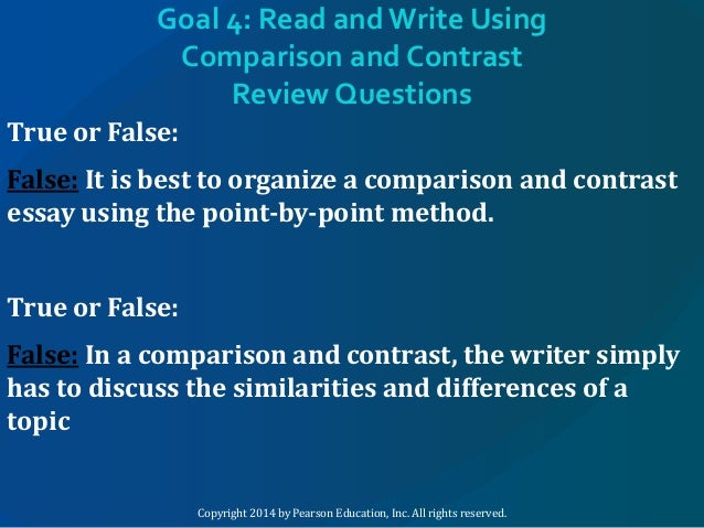 Compare and contrast essay point by point method
