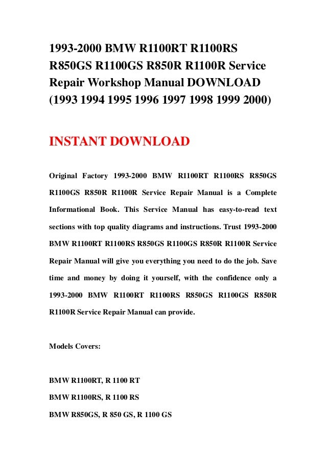1999 Bmw r1100rt manual #2