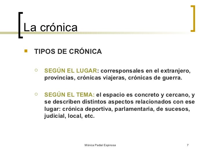 Cuáles Son Los Tipos De Crónicas