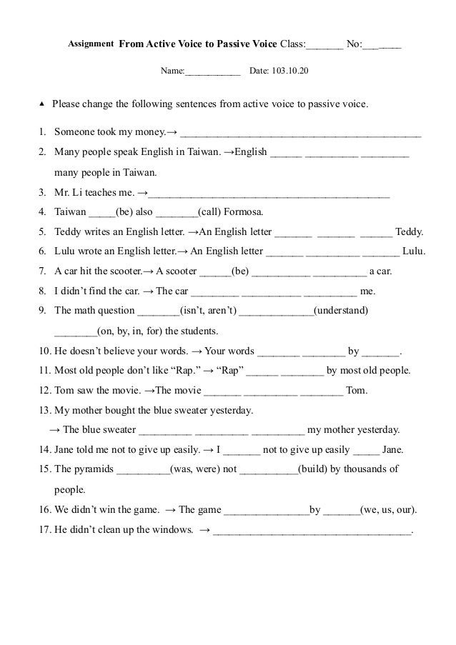 Worksheets Active And Passive Voice Worksheets With Answers Pdf actve voice more information photogallery voice