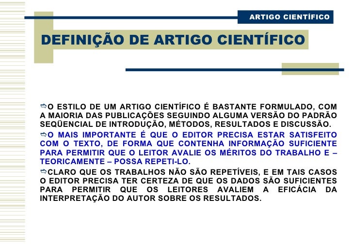 Artigo cientifico conceito