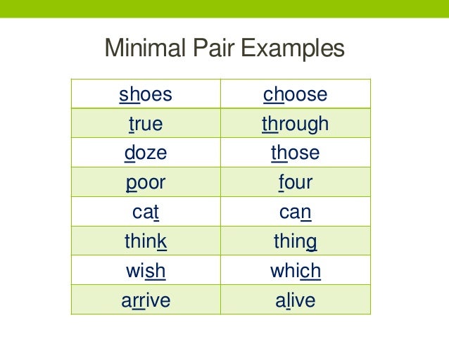 minimal pairs examples