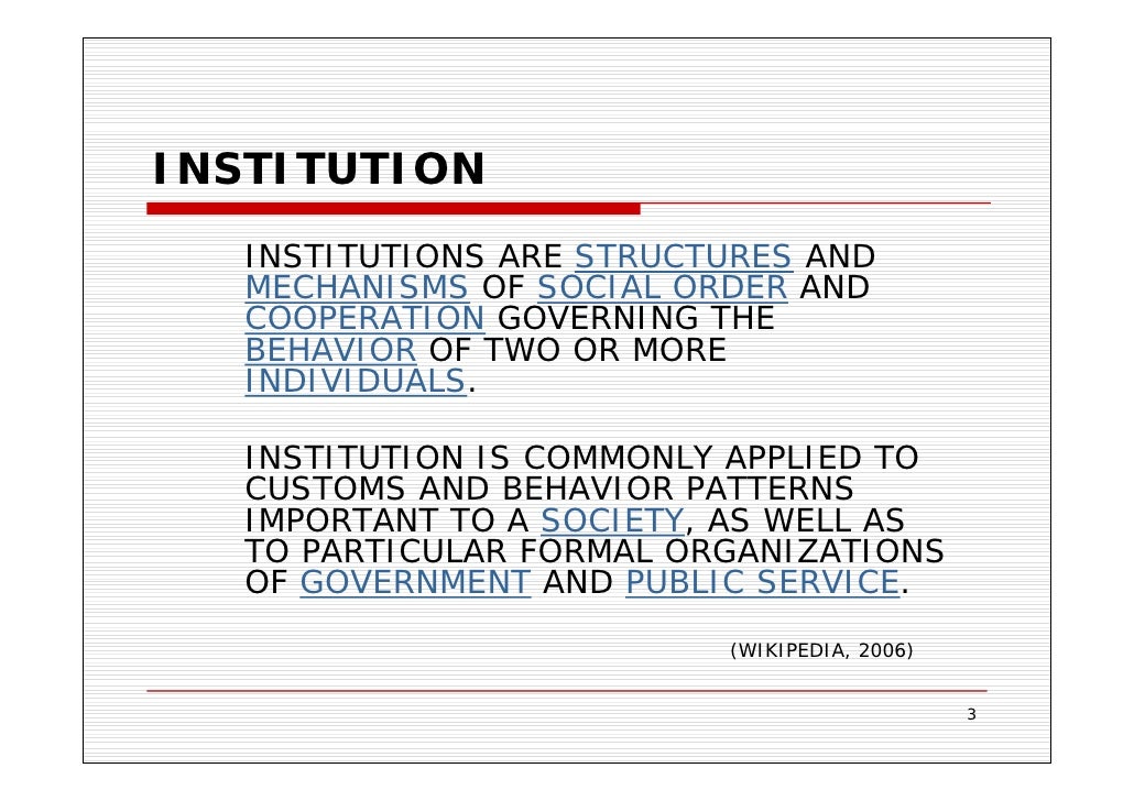 GOVERNMENT INSTITUTION