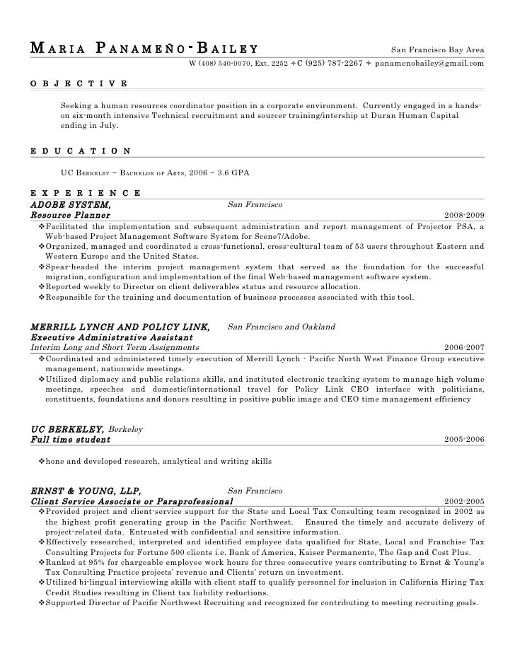 hr resume objective