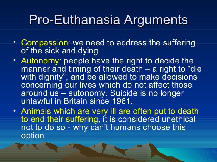 Euthanasia thesis statement pro