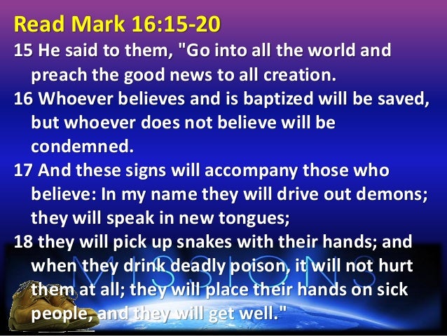 Marco 16 15 20 Commento 09 15 freedom & mission - god working with us mark 16 15-20