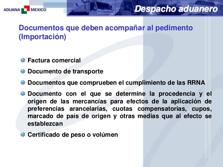 09 presentacion despacho aduanero