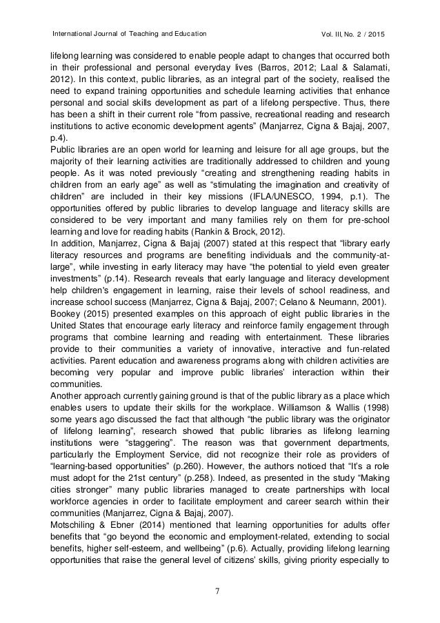 Lifelong learning essay