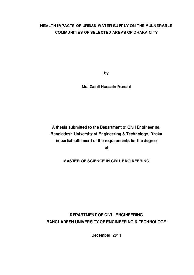 Thesis on water quality analysis