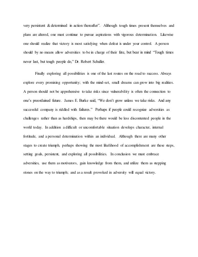 College essay about overcoming adversity