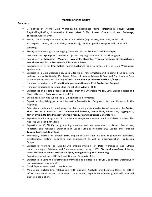 informatica resumes