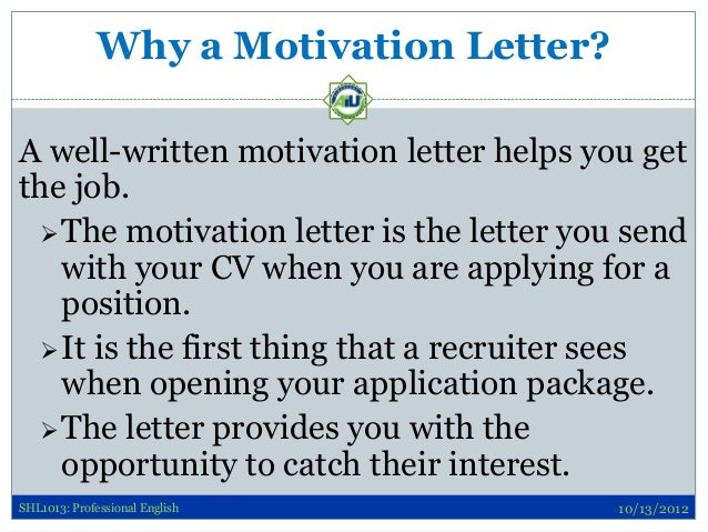 How to write a motivational letter for a job application