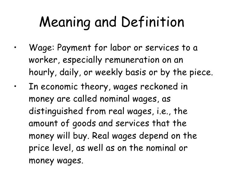 Wage Theories