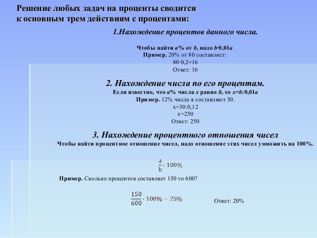 Как решать задачи с отношениями и процентами Как решать задачи с отношениями и процентами