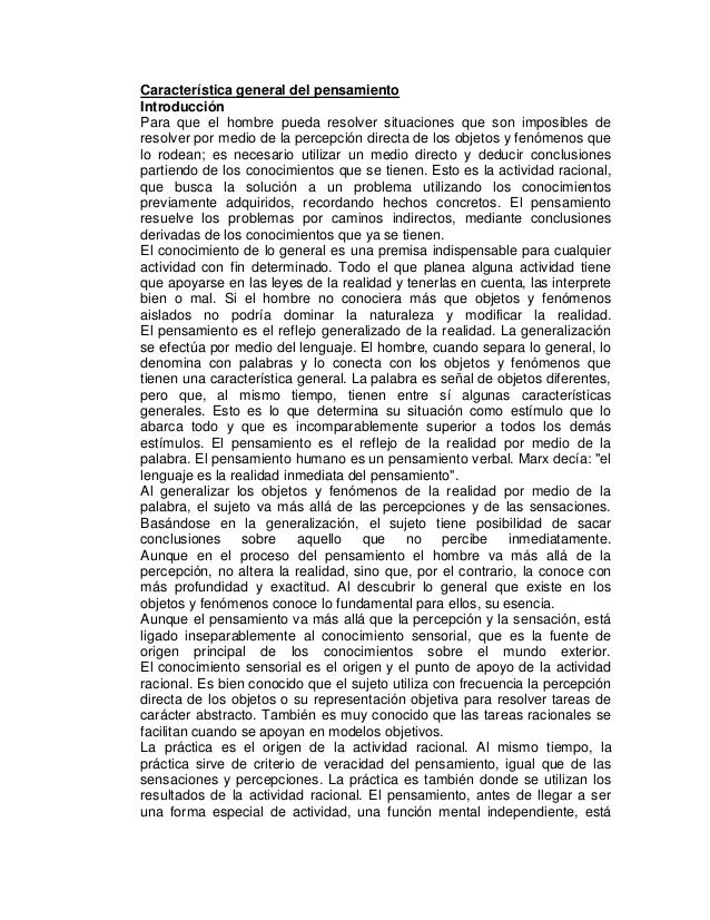 CARACTERISTICA PENSAMIENTO caracteristica pensamiento: