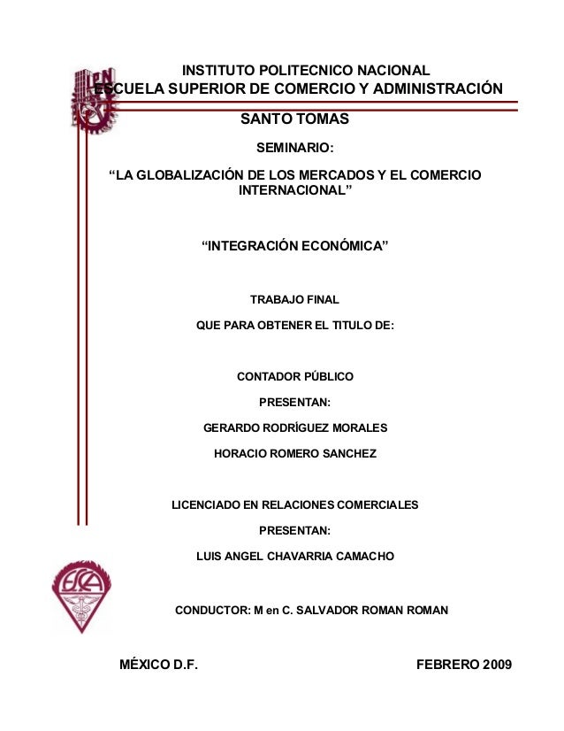 INTEGRACION COMERCIAL integracion comercial: