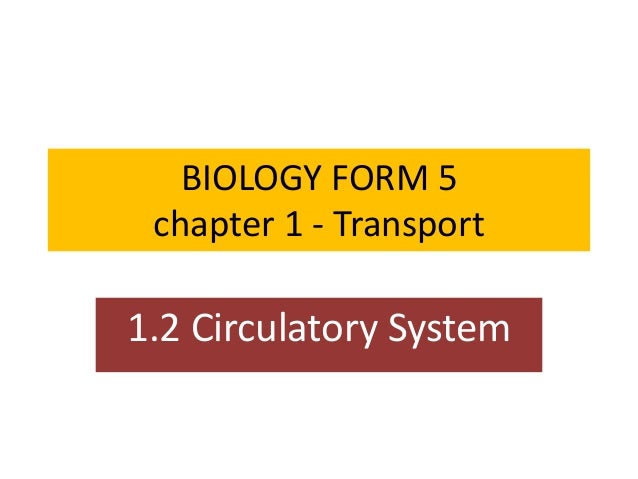 BIOLOGY FORM 5 CHAPTER 1 1.2 CIRCULATORY SYSTEM