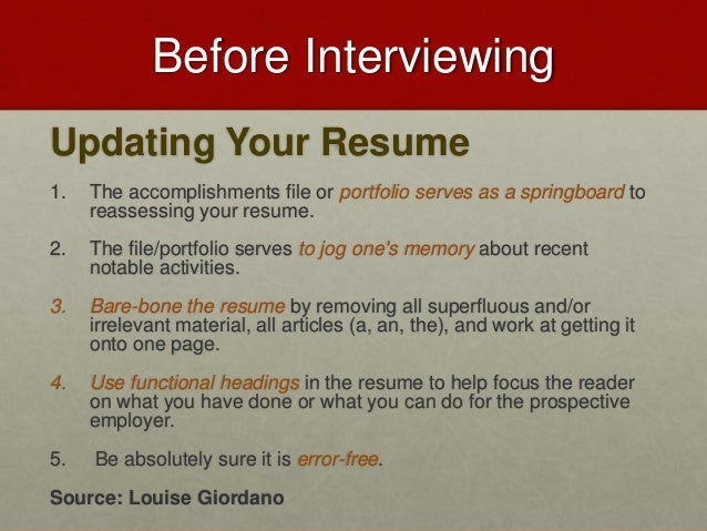 how to prepare a resume for an interview