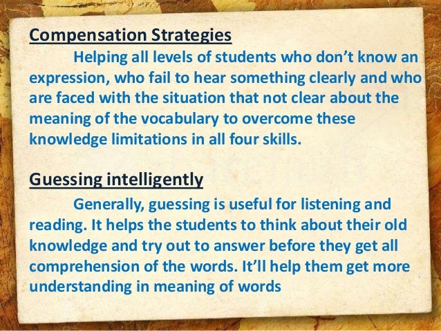 Language Learning Strategy : Compensation Strategy