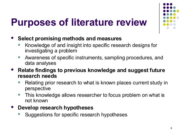 Purpose of a literature review