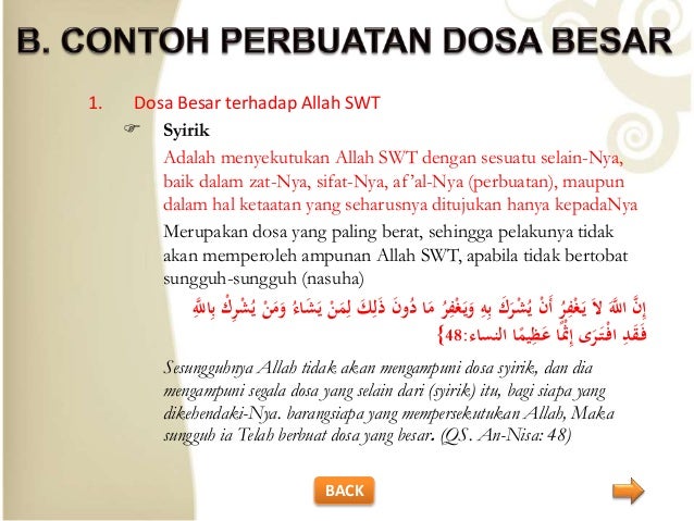 Contoh dosa syirik