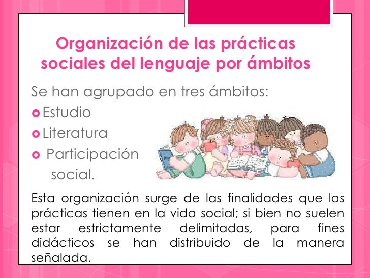 10. organización de las prácticas sociales del lenguaje por ámbitos