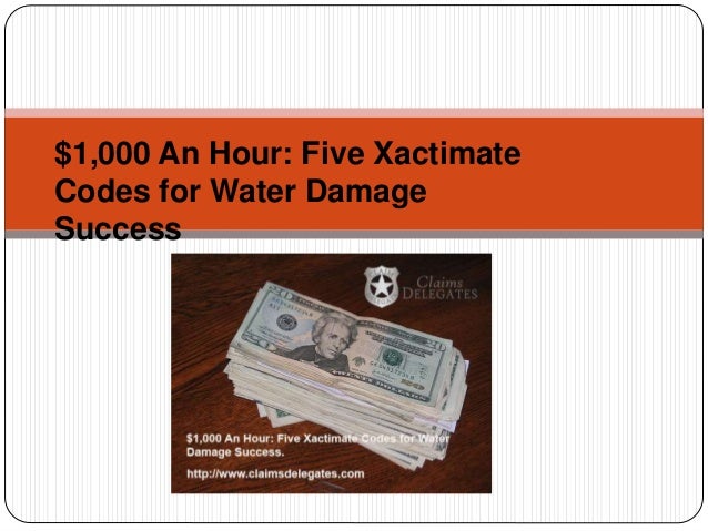 $1,000 An Hour: Five Xactimate Codes for Water Damage Success