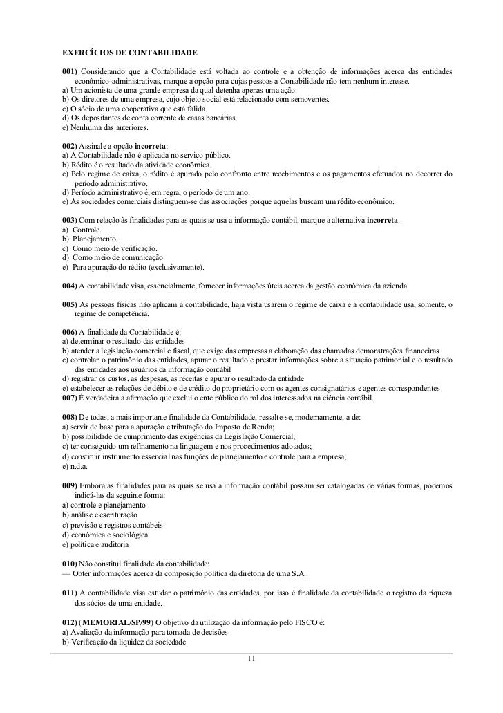 Contabilidade Basica Exercicios Resolvidos