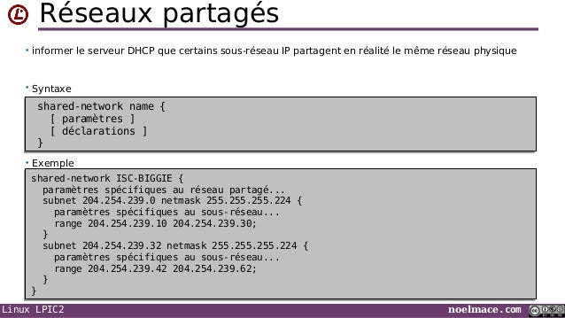 exemple de configuration dhcp