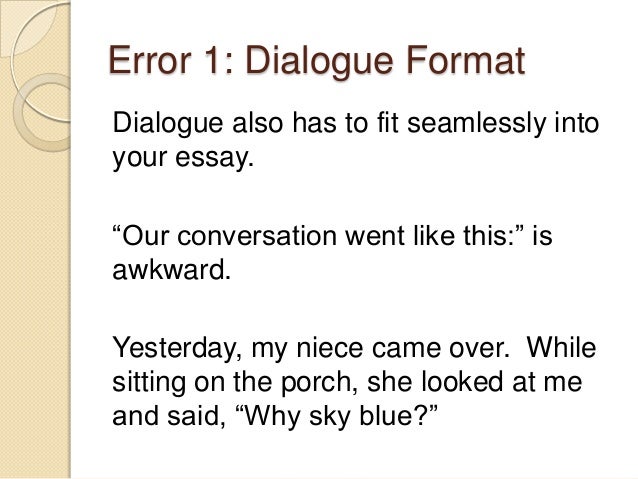 Examples of dialog essay