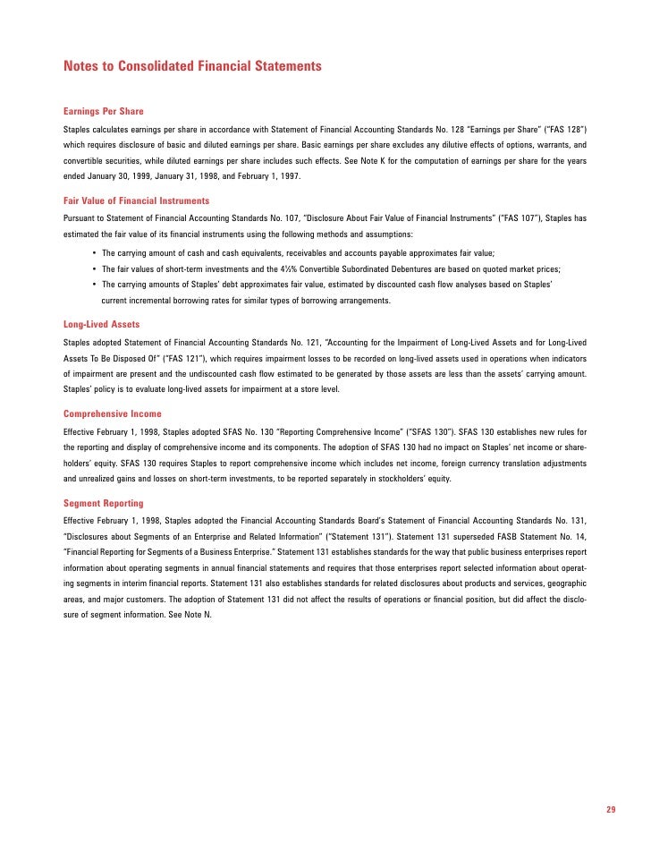 report staples financial