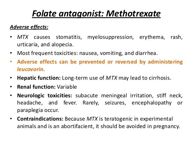 Side Effects Of Methotrexate For Rheumatoid Arthritis