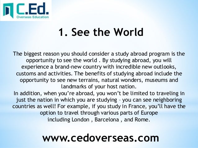 Benefits of overseas education essay
