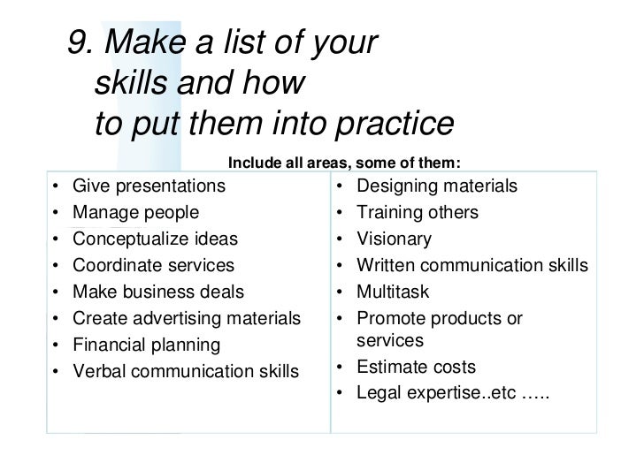 a list of professional skills