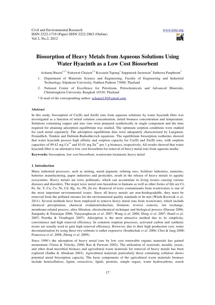 thesis on biosorption of heavy metals thesis on biosorption of heavy metals