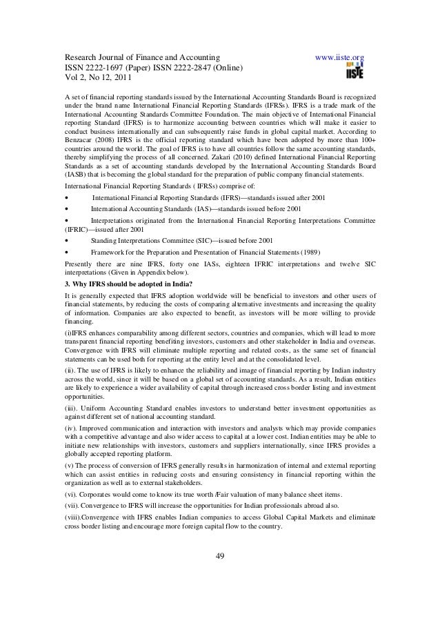 Term paper on International Accounting Standards