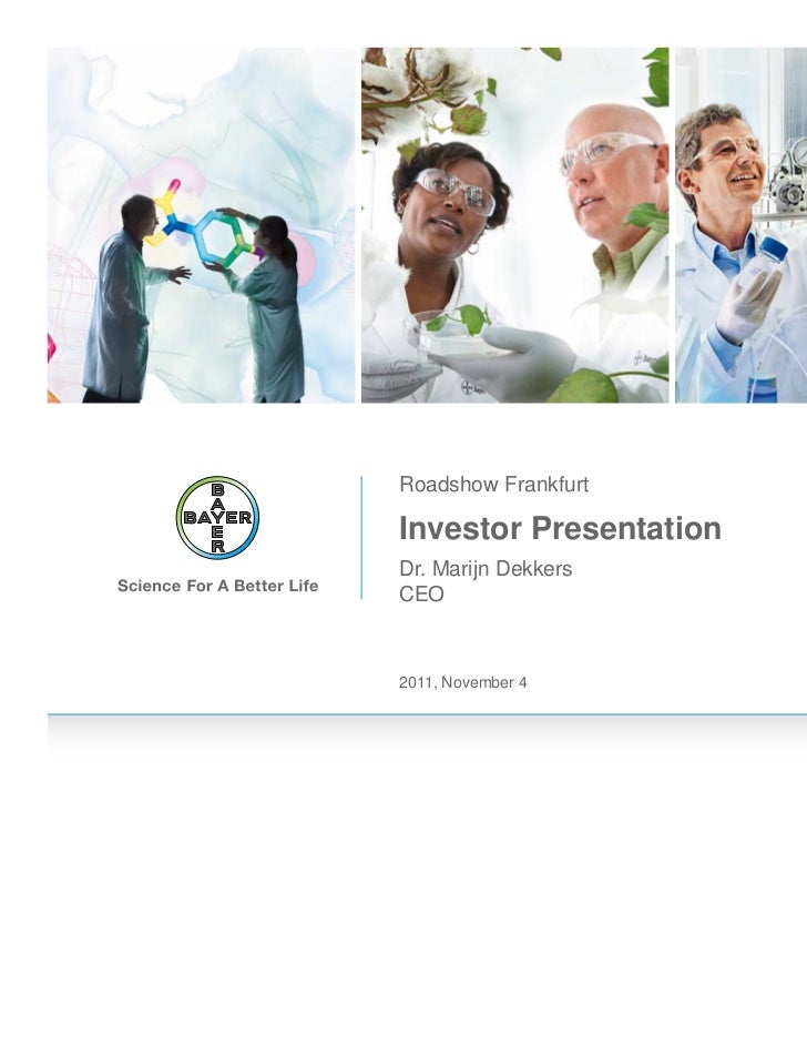 Bayer Investor Presentation Roadshow Frankfurt