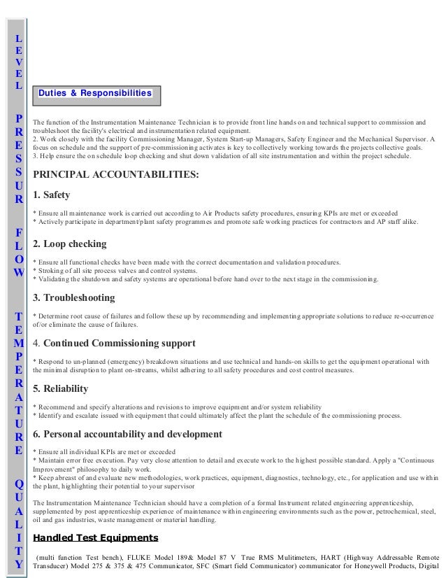 sample resume instrumentation technician george tucker resume