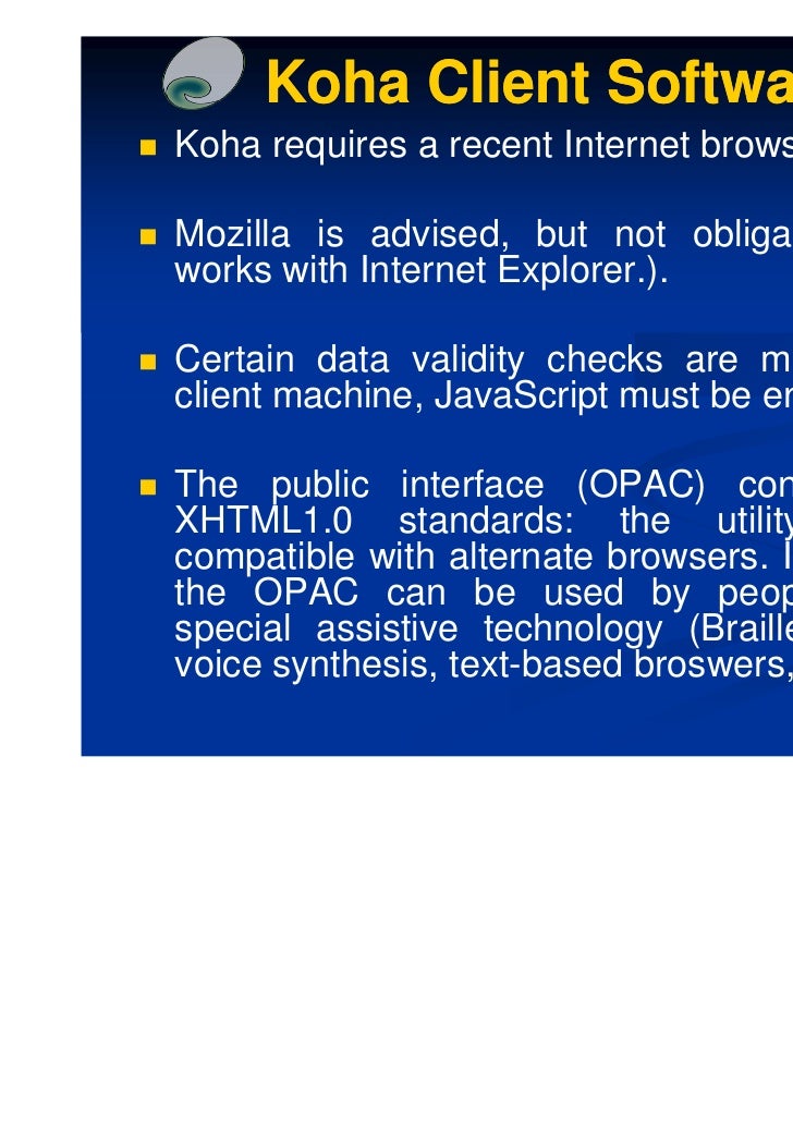 Koha library management software