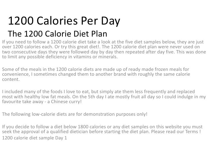 1200 Cal Diet Menu Planner