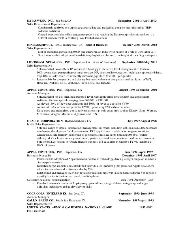 Inside sales account manager resume sample